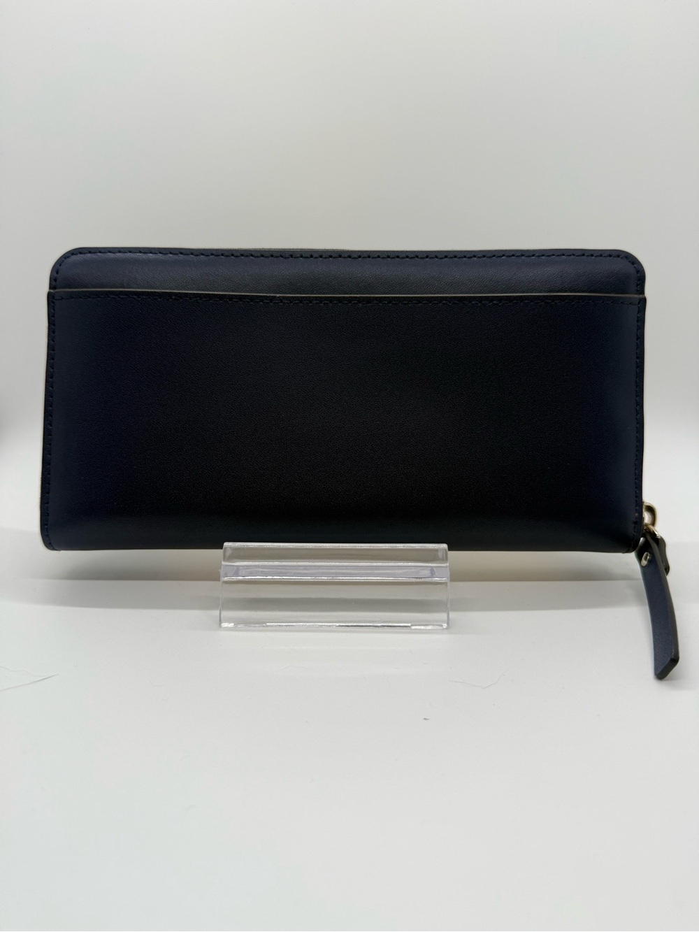 Kate Spade Spice Things Up Camel Neda Navy Leather Zip Wallet - Picture 4 of 9